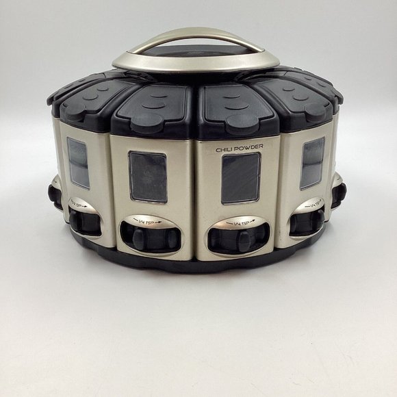 KitchenArt 12 Spice Container Turn-Table Carousel 1/4 Tsp Auto-Measure Herb Rack - Picture 1 of 12